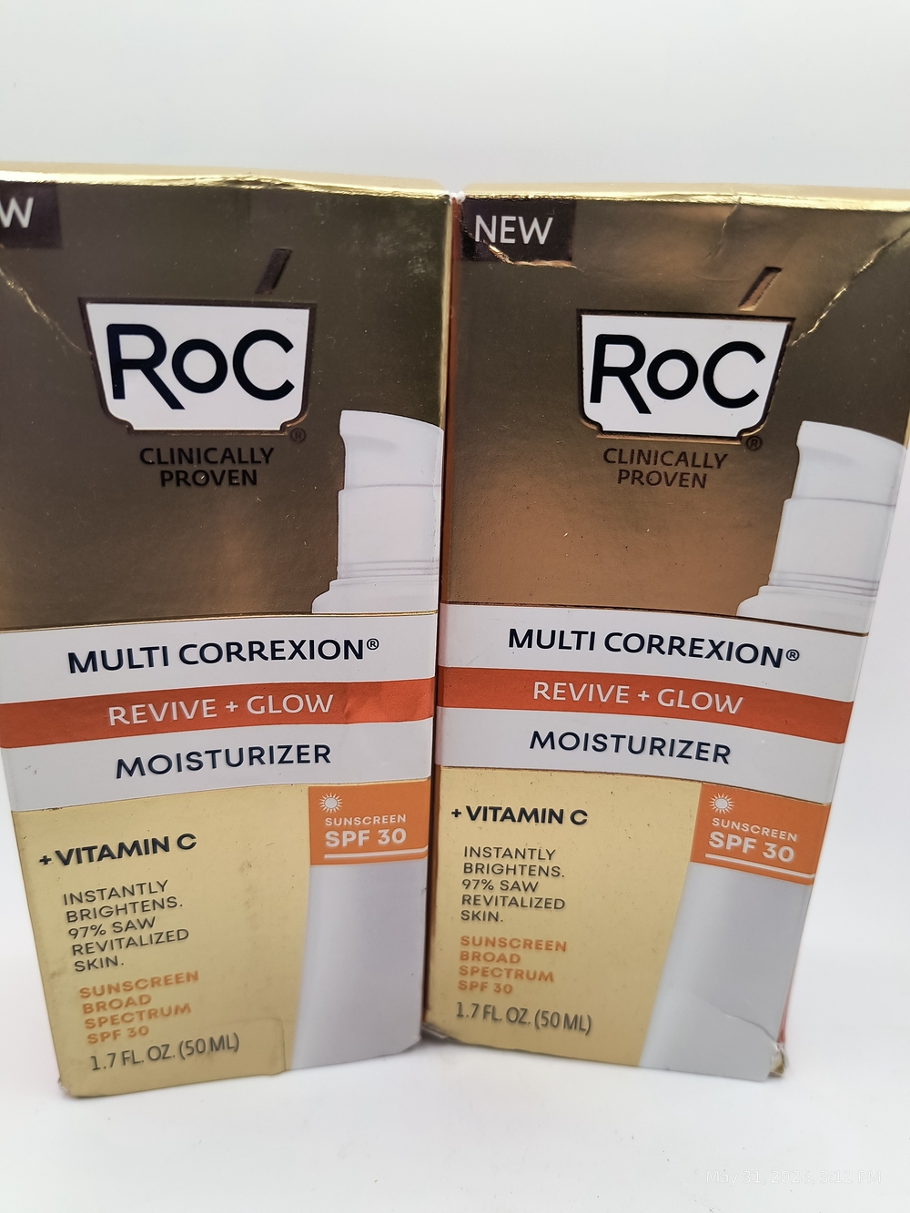 2 Pack RoC Multi Correxion Revive + Glow Moisturizer with Vitamin C SPF 30
